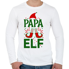 PRINTFASHION Papa elf - Férfi hosszú ujjú póló - Fehér férfi póló
