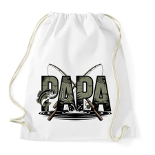 PRINTFASHION Papa Fishing - Sportzsák, Tornazsák - Fehér tornazsák