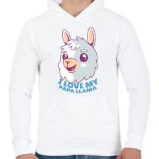 PRINTFASHION Papa láma - Férfi kapucnis pulóver - Fehér női pulóver, kardigán