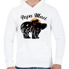 PRINTFASHION Papa maci - Férfi kapucnis pulóver - Fehér
