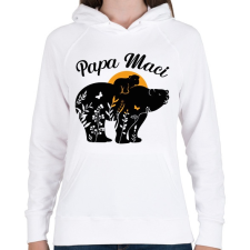 PRINTFASHION Papa maci - Női kapucnis pulóver - Fehér női pulóver, kardigán