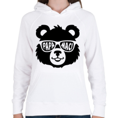 PRINTFASHION papa maci - Női kapucnis pulóver - Fehér