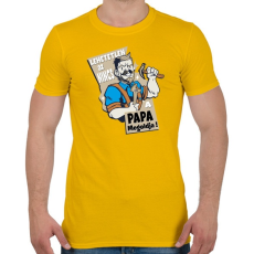 PRINTFASHION Papa megoldja - szuper papa - Férfi póló - Sárga