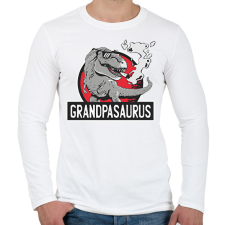 PRINTFASHION Papa szaurusz grandpasaurus - Férfi hosszú ujjú póló - Fehér férfi póló