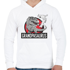 PRINTFASHION Papa szaurusz grandpasaurus - Férfi kapucnis pulóver - Fehér