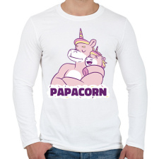 PRINTFASHION Papacorn - Férfi hosszú ujjú póló - Fehér férfi póló
