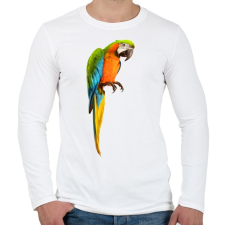 PRINTFASHION Papagáj - Férfi hosszú ujjú póló - Fehér férfi póló