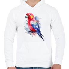 PRINTFASHION Papagáj - Férfi kapucnis pulóver - Fehér