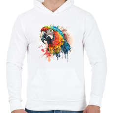 PRINTFASHION Papagáj  - Férfi kapucnis pulóver - Fehér