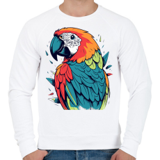 PRINTFASHION Papagáj  - Férfi pulóver - Fehér