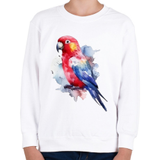 PRINTFASHION Papagáj - Gyerek pulóver - Fehér