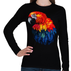 PRINTFASHION papagáj  - Női hosszú ujjú póló - Fekete