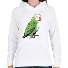 PRINTFASHION Papagáj - Női kapucnis pulóver - Fehér
