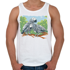 PRINTFASHION Papagáj pár - Férfi atléta - Fehér