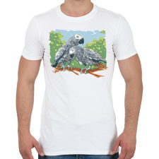 PRINTFASHION Papagáj pár - Férfi póló - Fehér férfi póló