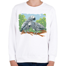 PRINTFASHION Papagáj pár - Gyerek pulóver - Fehér gyerek pulóver, kardigán