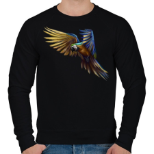 PRINTFASHION Papagáj portré - Férfi pulóver - Fekete férfi pulóver, kardigán