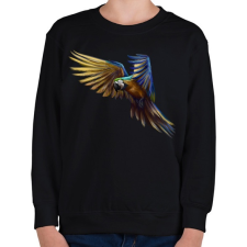 PRINTFASHION Papagáj portré - Gyerek pulóver - Fekete gyerek pulóver, kardigán