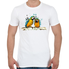 PRINTFASHION Papagájok - Férfi póló - Fehér férfi póló