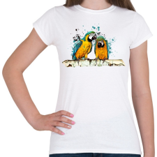 PRINTFASHION Papagájok - Női póló - Fehér női póló