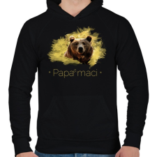 PRINTFASHION papamaci - Férfi kapucnis pulóver - Fekete férfi pulóver, kardigán