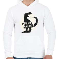 PRINTFASHION Papasaurus - Férfi kapucnis pulóver - Fehér