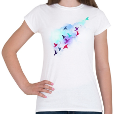 PRINTFASHION Paper birds - Női póló - Fehér női póló