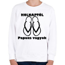 PRINTFASHION Papucs leszek holnaptól! - Gyerek pulóver - Fehér gyerek pulóver, kardigán