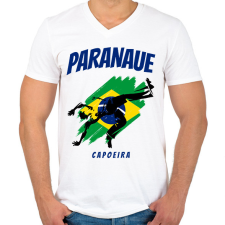 PRINTFASHION PARANAUE - Férfi V-nyakú póló - Fehér férfi póló