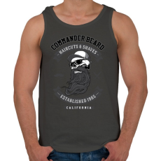 PRINTFASHION Parancsnoki szakáll - Férfi atléta - Sötétszürke