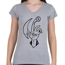 PRINTFASHION Parasyte The Maxim - Migi - Női V-nyakú póló - Sport szürke