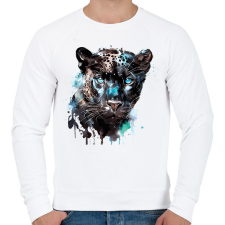 PRINTFASHION párduc - Férfi pulóver - Fehér férfi pulóver, kardigán