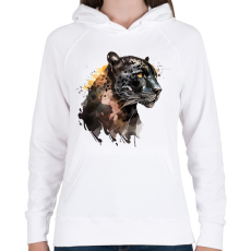 PRINTFASHION párduc - Női kapucnis pulóver - Fehér