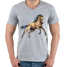 PRINTFASHION Paripa - Férfi V-nyakú póló - Sport szürke férfi póló