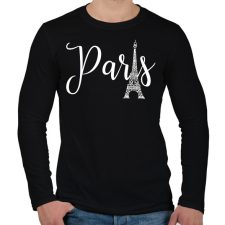 PRINTFASHION Párizs - Férfi hosszú ujjú póló - Fekete férfi póló