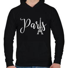PRINTFASHION Párizs - Férfi kapucnis pulóver - Fekete