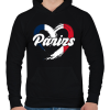 PRINTFASHION Párizs - Férfi kapucnis pulóver - Fekete