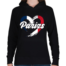 PRINTFASHION Párizs - Női kapucnis pulóver - Fekete