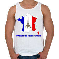 PRINTFASHION Párizsból szeretettel! - Férfi atléta - Fehér