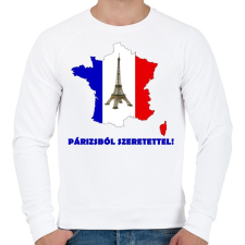 PRINTFASHION Párizsból szeretettel! - Férfi pulóver - Fehér férfi pulóver, kardigán