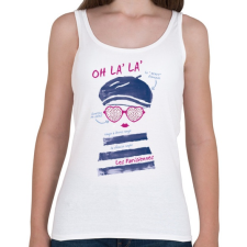 PRINTFASHION Párizsi - Női atléta - Fehér női trikó