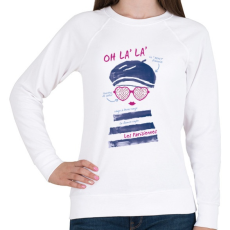 PRINTFASHION Párizsi - Női pulóver - Fehér