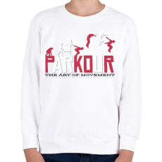 PRINTFASHION Parkour - the art of the moment - Gyerek pulóver - Fehér