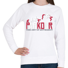 PRINTFASHION Parkour - the art of the moment - Női pulóver - Fehér női pulóver, kardigán