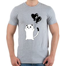 PRINTFASHION Páros cicás póló - a cuki - Férfi póló - Sport szürke