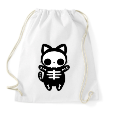 PRINTFASHION páros póló - csontváz cica - Sportzsák, Tornazsák - Fehér tornazsák