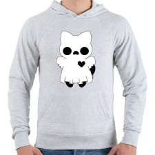 PRINTFASHION páros póló - szellem cica - Férfi kapucnis pulóver - Sport szürke férfi pulóver, kardigán