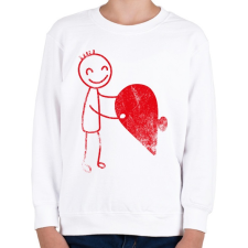 PRINTFASHION Páros szív puzzle 1 - Gyerek pulóver - Fehér gyerek pulóver, kardigán