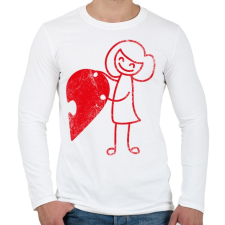 PRINTFASHION Páros szív puzzle 2 - Férfi hosszú ujjú póló - Fehér férfi póló