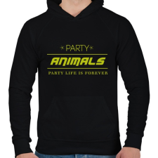 PRINTFASHION party animals - Férfi kapucnis pulóver - Fekete férfi pulóver, kardigán